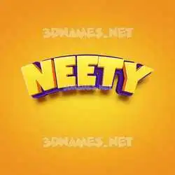 neety in Orange Toon style - 3D name wallpaper