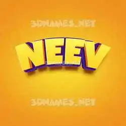 neev in Orange Toon style - 3D name wallpaper