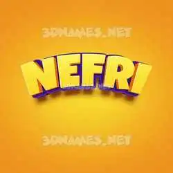 nefri in Orange Toon style - 3D name wallpaper