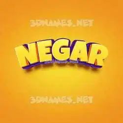 negar in Orange Toon style - 3D name wallpaper