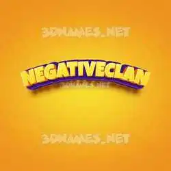 negativeclan in Orange Toon style - 3D name wallpaper