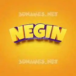 negin in Orange Toon style - 3D name wallpaper