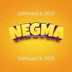 negma in Orange Toon style - 3D name wallpaper
