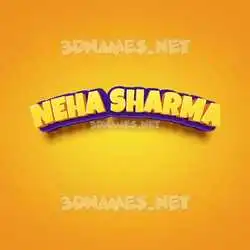 neha sharma in Orange Toon style - 3D name wallpaper