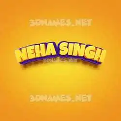 neha singh in Orange Toon style - 3D name wallpaper