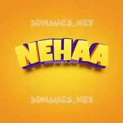 nehaa in Orange Toon style - 3D name wallpaper