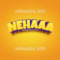 nehaaa in Orange Toon style - 3D name wallpaper