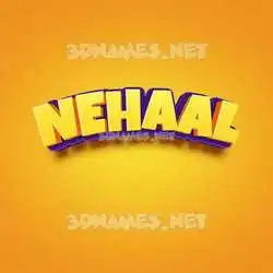 nehaal in Orange Toon style - 3D name wallpaper