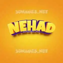 nehad in Orange Toon style - 3D name wallpaper
