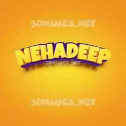 nehadeep in Orange Toon style - 3D name wallpaper