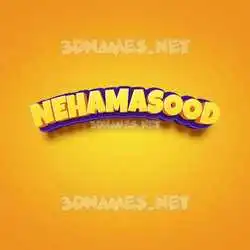 nehamasood in Orange Toon style - 3D name wallpaper