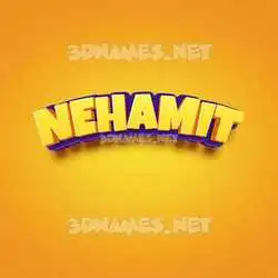 nehamit in Orange Toon style - 3D name wallpaper