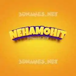 nehamohit in Orange Toon style - 3D name wallpaper