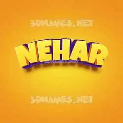 nehar in Orange Toon style - 3D name wallpaper