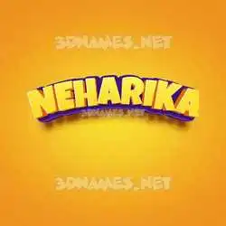 neharika in Orange Toon style - 3D name wallpaper