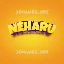 neharu in Orange Toon style - 3D name wallpaper