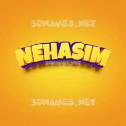 nehasim in Orange Toon style - 3D name wallpaper