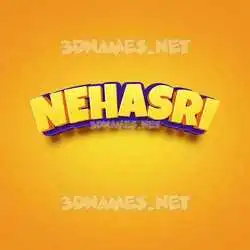 nehasri in Orange Toon style - 3D name wallpaper