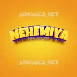 nehemiya in Orange Toon style - 3D name wallpaper