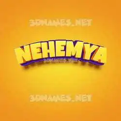 nehemya in Orange Toon style - 3D name wallpaper