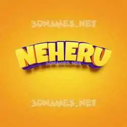 neheru in Orange Toon style - 3D name wallpaper