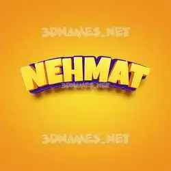 nehmat in Orange Toon style - 3D name wallpaper