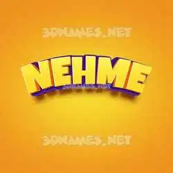 nehme in Orange Toon style - 3D name wallpaper
