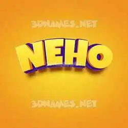 neho in Orange Toon style - 3D name wallpaper