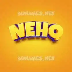 nehq in Orange Toon style - 3D name wallpaper