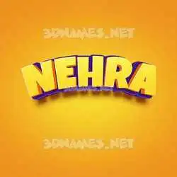 nehra in Orange Toon style - 3D name wallpaper