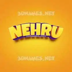 nehru in Orange Toon style - 3D name wallpaper