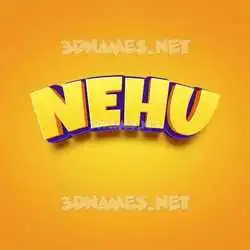 nehu in Orange Toon style - 3D name wallpaper