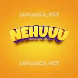 nehuuu in Orange Toon style - 3D name wallpaper
