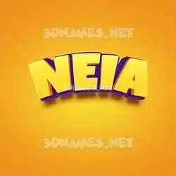 neia in Orange Toon style - 3D name wallpaper