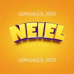 neiel in Orange Toon style - 3D name wallpaper