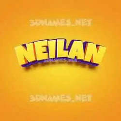 neilan in Orange Toon style - 3D name wallpaper