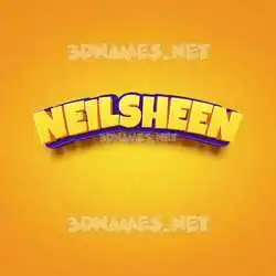neilsheen in Orange Toon style - 3D name wallpaper