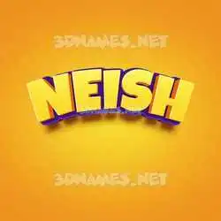 neish in Orange Toon style - 3D name wallpaper