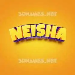 neisha in Orange Toon style - 3D name wallpaper