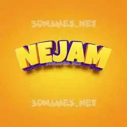 nejam in Orange Toon style - 3D name wallpaper