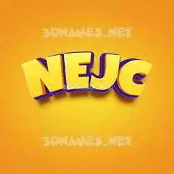 nejc in Orange Toon style - 3D name wallpaper