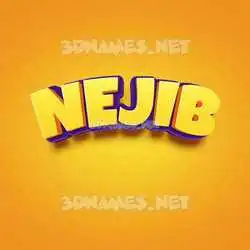 nejib in Orange Toon style - 3D name wallpaper