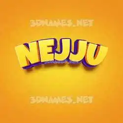 nejju in Orange Toon style - 3D name wallpaper