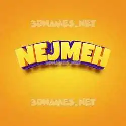 nejmeh in Orange Toon style - 3D name wallpaper