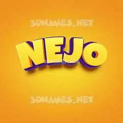 nejo in Orange Toon style - 3D name wallpaper