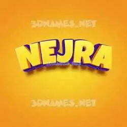 nejra in Orange Toon style - 3D name wallpaper