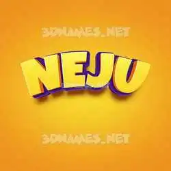 neju in Orange Toon style - 3D name wallpaper
