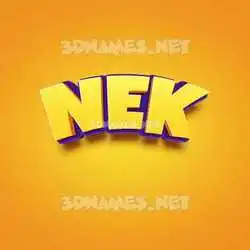 nek in Orange Toon style - 3D name wallpaper