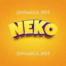 neko in Orange Toon style - 3D name wallpaper