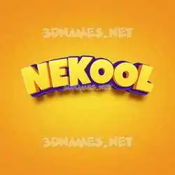 nekool in Orange Toon style - 3D name wallpaper